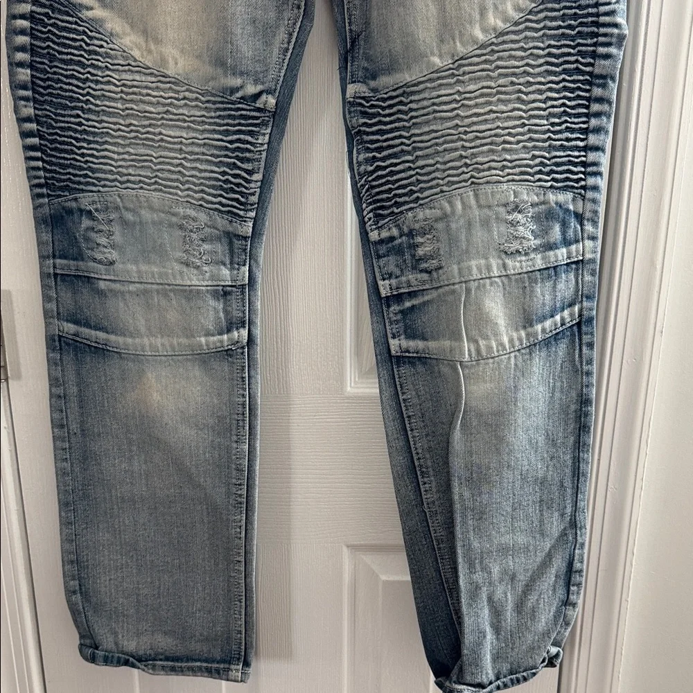 Distressed Streetwear Blue Jeans for Men size 38 - Picture 4 of 6